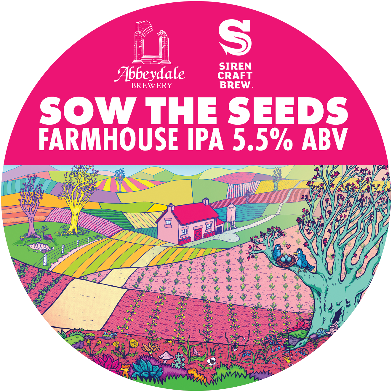 Abbeydale Brewery x Siren Craft Brew - Sow the Seeds Farmhouse IPA Keg Artwork